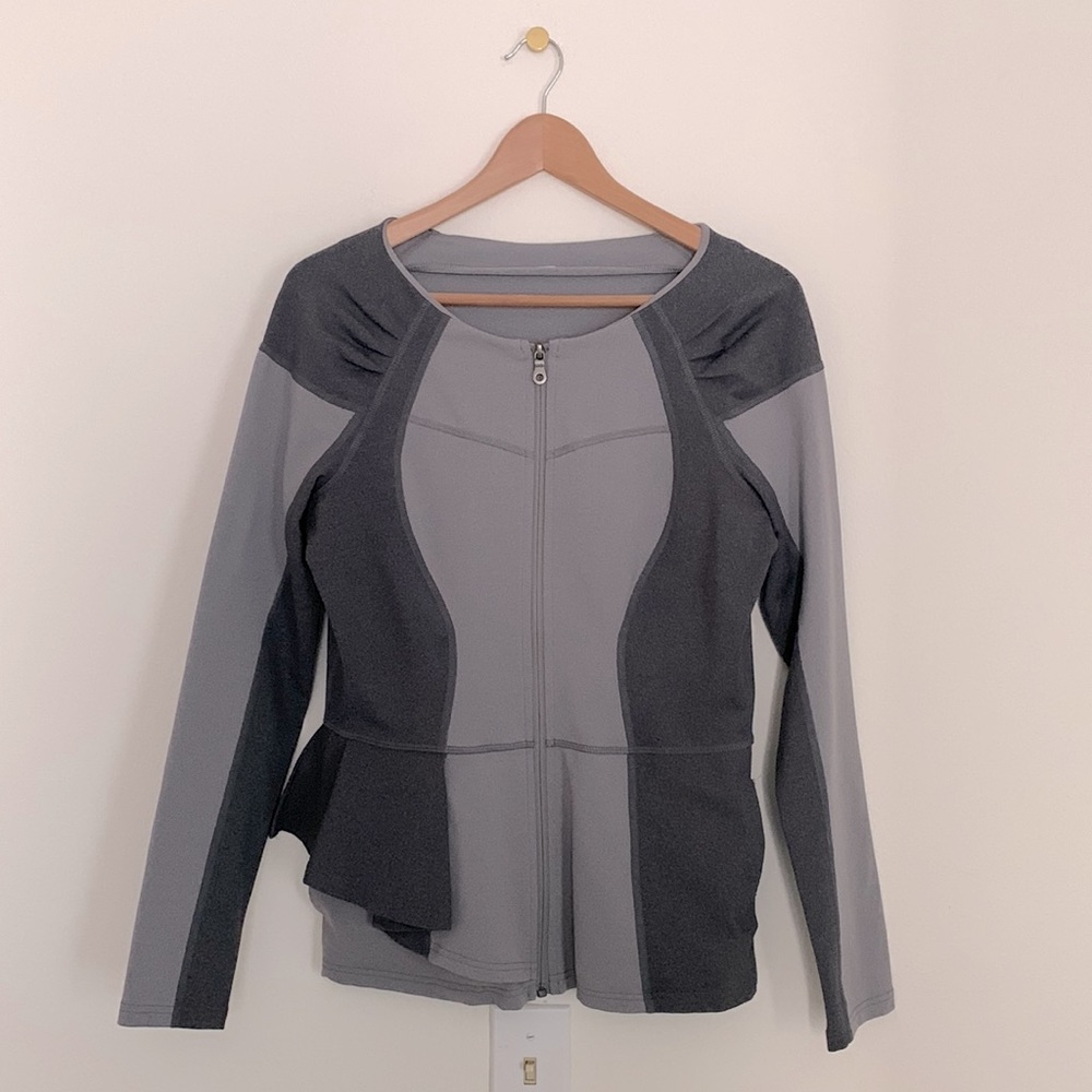 Zella Colorblock Peplum Zip Up Jacket